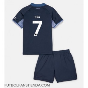 Tottenham Hotspur Son Heung-min #7 Segunda Equipación Niños 2023-24 Manga Corta (+ Pantalones cortos)